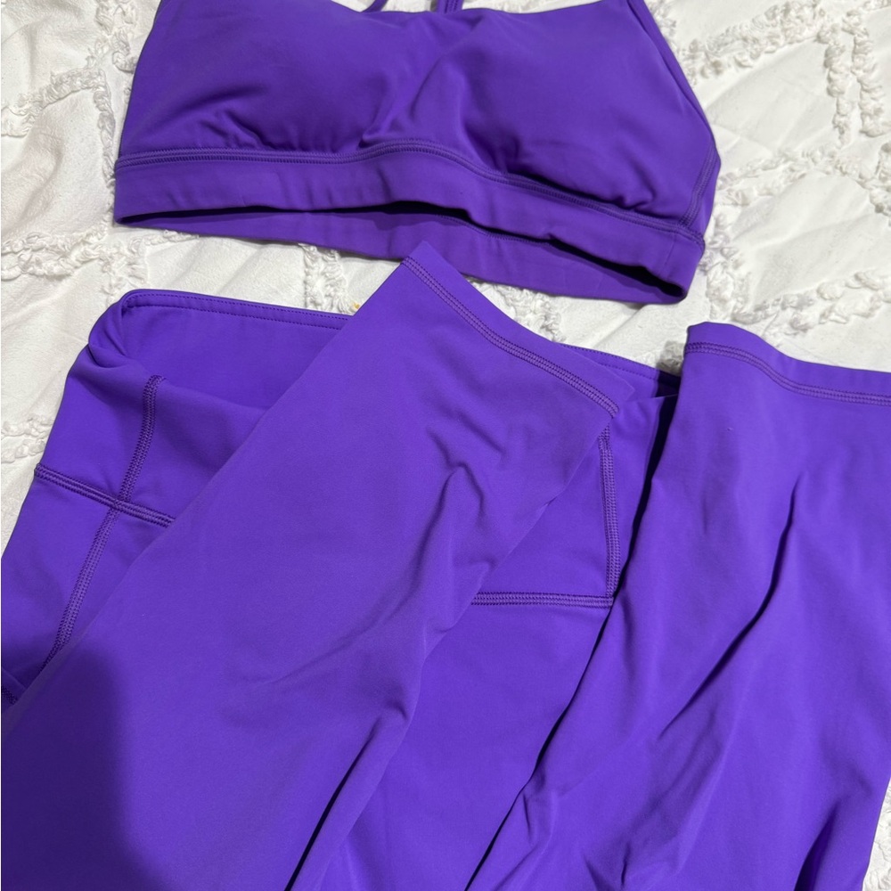 Lululemon Purple Bra and Crz Yoga legging